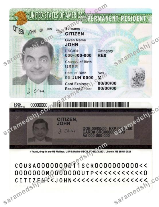 USA green card, permanent resident card
